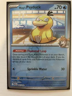 Misty's Psyduck 045/182 Reverse Holo SV10: Destined Rivals NM Pokemon - Image 1