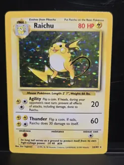 Raichu (14/102) Base Set Unlimited Holo Pokemon TCG LP-/MP - Image 1