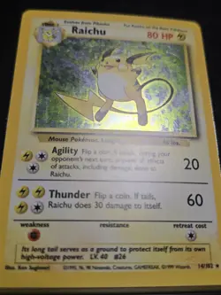 Raichu (14/102) Base Set Unlimited Holo Pokemon TCG LP-/MP - Image 5
