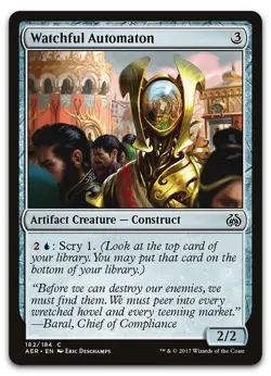 Watchful Automaton #182 (NM) Aether Revolt AER Magic MTG - Image 1