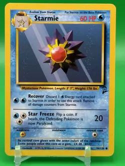 Pokemon TCG Starmie 94/130 Base Set 2 Unlimited Regular Common Card WOTC NM G1 - Image 1