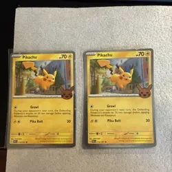 2x Pokemon Pikachu TCG Cosmos Holo Card 018/091 Halloween 2024 Edition - Image 1
