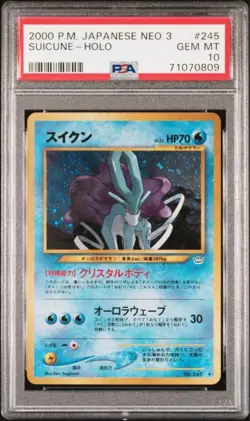 PSA 10 Pokemon Suicune-HOLO 2000 Neo 3 #245 Japanese - Image 1