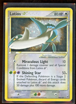 SWIRL 2005 EX Deoxys GOLD STAR Latios Holo Foil 106/107 Pokemon - Image 1