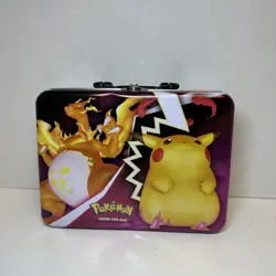 Pokemon Fall Collectors Chest Tin Lunchbox Charizard Pikachu Vivid Voltage EMPTY - Image 1