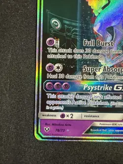 Pokemon Mewtwo GX 78/73 Shining Legends Full Art Shiny Holo Rare GX English - Image 4