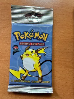 Pokemon Base Set 2 Booster Pack FACTORY SEALED WEIGHTED 21g Raichu Artwork - Image 1
