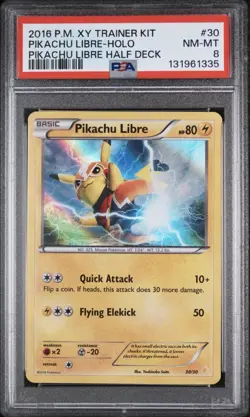 Pokemon TCG Pikachu Libre Holo XY Trainer Kit 30/30 PSA 8 - Image 1