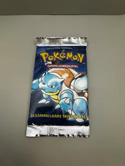 1999 German Pokemon 1st Edition Base Set Pack Sealed Blastoise Art - Image 1