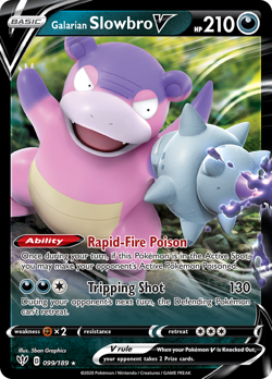 Galarian Slowbro V 099/189 Holo Rare V Darkness Ablaze Pokemon NM/M - Image 1