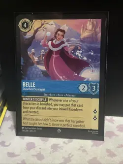 Disney Lorcana Winterspell Belle Snowfield Strategist 158/204 Super Rare NM/Mint - Image 1