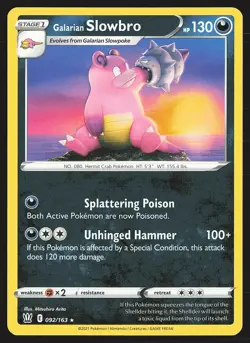 SWSH05: Battle Styles Galarian Slowbro #092/163 Rare Pokemon Card - Image 1