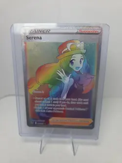 Pokemon Serena Trainer Full Art Rainbow Holo Silver Tempest Trading Card NM - Image 1