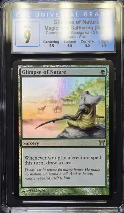 GLIMPSE OF NATURE Champions of Kamigawa Foil Rare CGC 9 MTG [Nostalgium] - Image 1