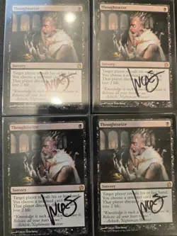 Playset (4) Signed Thoughtseize - Theros (THS) - MTG - Image 1