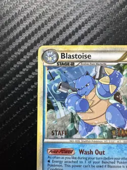 Pokemon BLASTOISE Unleashed STAFF Holo Prerelease Promo 13/90 - Image 2