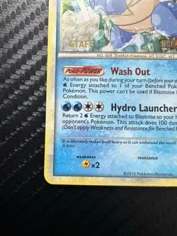 Pokemon BLASTOISE Unleashed STAFF Holo Prerelease Promo 13/90 - Image 5