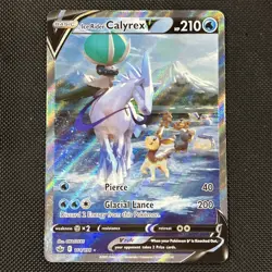 164/198 Ice Rider Calyrex V Rare Ultra Full Art Pokemon Card Chilling Reign NM - Image 1
