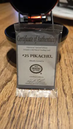 Pokemon 1999 Vintage 24K Gold Plated Pikachu Card Burger King Limited Edition - Image 5