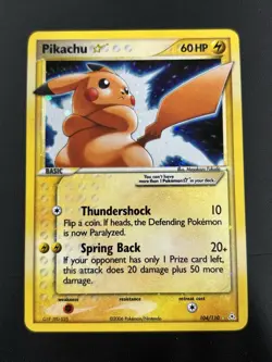 2006 Pokemon EX Holon Phantoms Gold Star #104 Pikachu Holo - Image 1