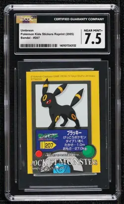 Umbreon Bandai Pokemon Advanced Generation Pokedex Entry Stickers Japanese 2005 - Image 1
