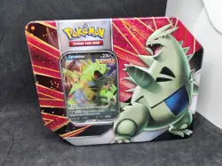 Pokemon Tyranitar V Strikers Tin Factory sealed 5 packs 820650809552 - Image 1