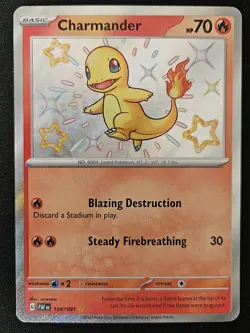 Charmander 109/091 S&V Paldean Fates Baby Shiny Holo Rare Pokemon TCG 2024 NM - Image 1