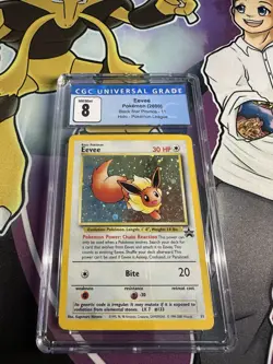 Eevee #11 (Holo) Black Star Promo 2000 Pokemon league (CGC 8) - Image 1