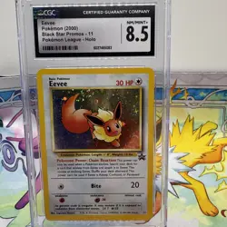 Eevee Pokemon (2000) Black Star Promo- 11 Holo Pokemon league CGC NM/Mint 8.5 - Image 1