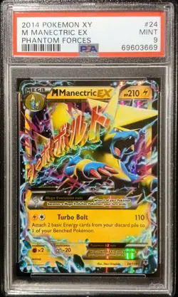 Pokemon MEGA M Manectric EX #24 Ultra Rare XY Phantom Forces - PSA 9 - LOW POP - Image 1