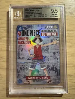 One Piece NCAA College Basketball Promo Monkey. D. Luffy US Voyage BGS 9.5 10 - Image 1