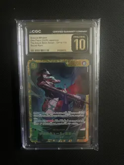 One Piece CGC Pristine 10 Dracule Mihawk OP14-119 Secret Rare Japanese - Image 1