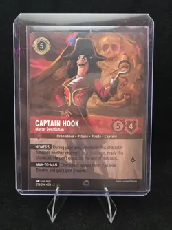 2024 Disney Lorcana CAPTAIN HOOK Master Swordsman 214/204 ENCHANTED - Image 1