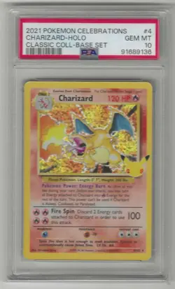2021 Charizard Holo #4 Celebrations Classic Pokemon PSA 10 - Image 1