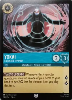 143/204 YOKAI ENIGMATIC INVENTOR AZURITE SEA UNCOMMON DISNEY LORCANA CARD - Image 1