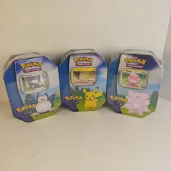 Pokemon Go TCG Gift Tin Pikachu + Snorlax + Blissey Lot Of 3! New!! Sealed!! - Image 1
