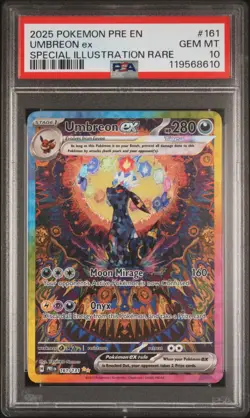 PSA 10 Umbreon Ex 2025 Pokemon Pre En-Prismatic Evolutions #161 - Image 1