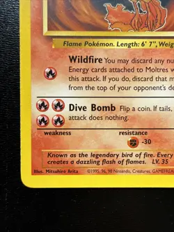 FREE SHIPPING Pokemon Moltres 27/62 Fossil NON Holo Rare Basic Wizards 1999 - Image 5