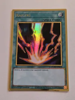 Raigeki MGED-EN038 Maximum Gold: El Dorado Gold Rare Yugioh 1st Edition Mint - Image 1