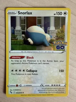 Snorlax 55/78 Rare Holo Pokemon GO Pokemon TCG LP - Image 1