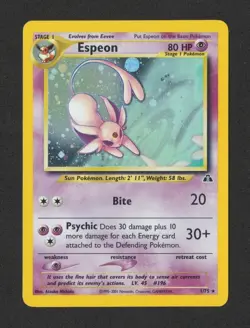 2001 Pokemon Neo Discovery Espeon Holo 1/75 NM Clean Vintage WOTC - Image 1