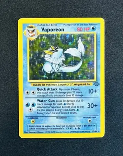 1999 Pokemon Jungle Vaporeon Holo 12/64 LP - Image 1