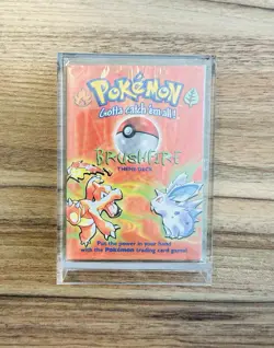 1999 Pokemon Base Set Theme Deck – Brushfire (Factory Sealed, w/ Acrylic Case) - Image 1