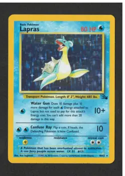 1999 Pokemon Fossil Lapras Holo 10/64 NM - Image 1