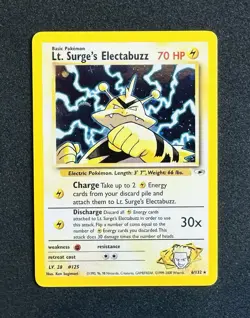 2000 Pokemon Gym Heroes Lt. Surge’s Electabuzz 6/132 Holo NM Clean WOTC - Image 1