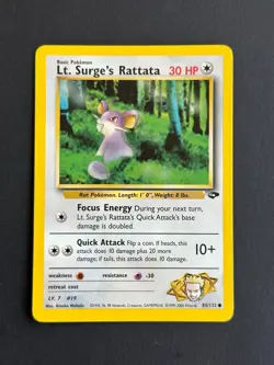 Carte Pokemon - Lt. Surge's Rattata 85/132 - Gym Challenge - Anglais - Image 1