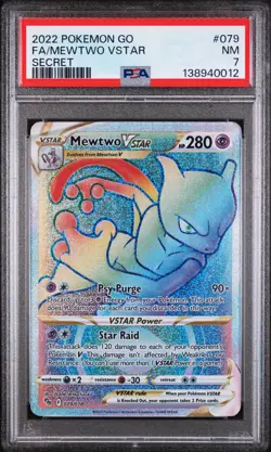 2022 MEWTWO PSA 7 Vstar SECRET RARE Pokemon Go 079/078 #079 NM - Image 1
