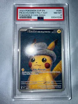 PSA 8 Pikachu w/ Grey Felt Hat SVP 085 Van Gogh Museum Promo 2023 Pokemon - Image 1