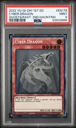 2022 Yu-Gi-Oh! Cyber Dragon GFP2-EN178 Ghost Rare PSA 9 MINT - Image 1