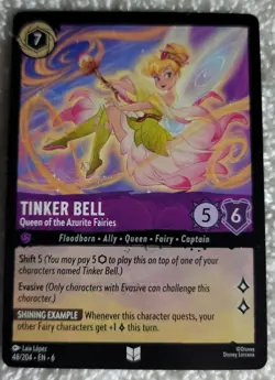 Disney Lorcana TCG Tinker Bell Queen of the Azurite Fairies #48 Azurite Sea NM - Image 1